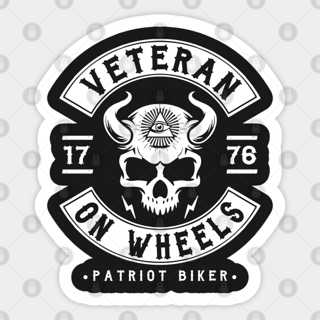 BIKER, VETERAN BIKER, PATRIOT Sticker by Tshirt Samurai